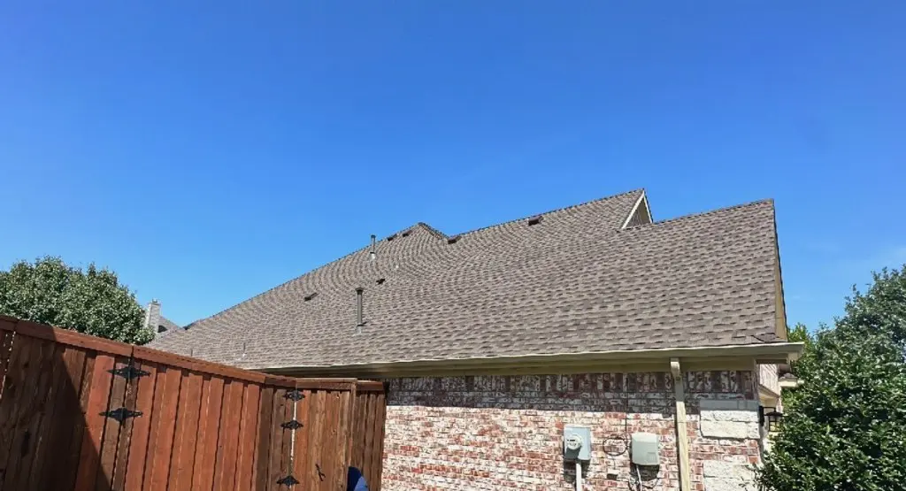 Completed roof replacement project in Denison